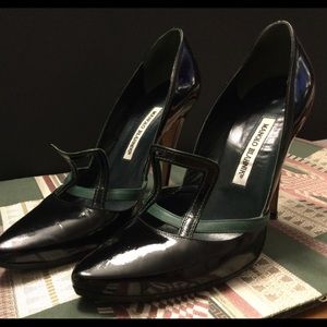 Black patent high hills